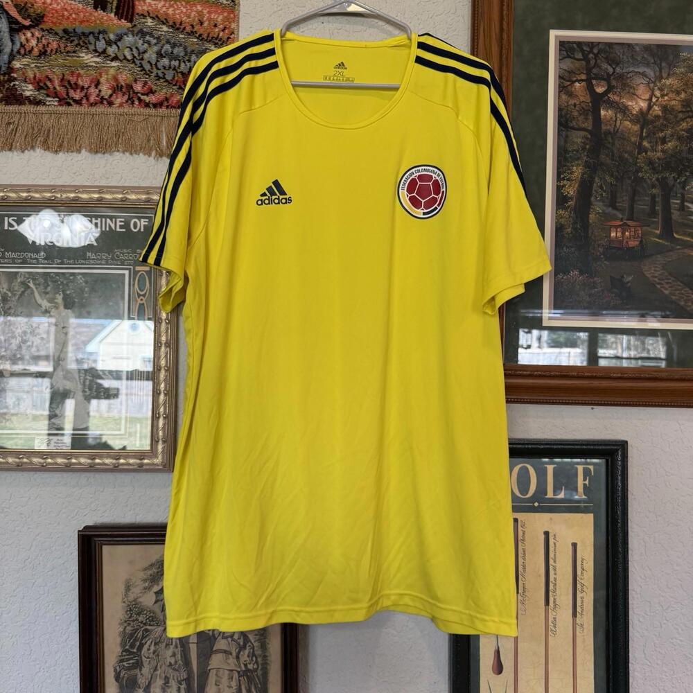 NWOT Authentic Adidas 2018 Colombia Football Soccer Yellow Jersey Size 2XL